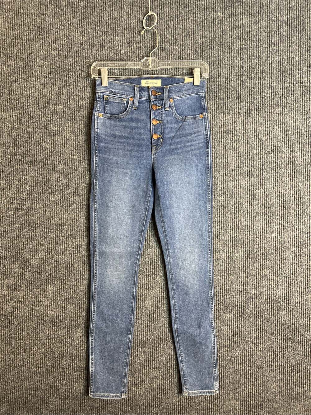 Madewell Women's 10" High Rise Skinny Jeans Size 24 Blue Medium Wash Button Fly